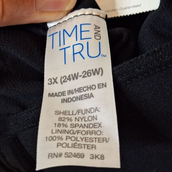 Time‎ And Tru Womens Swimsuit 1 Piece New Plus Size 3X 24W 26W Black Full Bottom - Picture 9 of 15